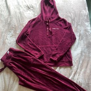 Calvin Klein velour sweatsuit